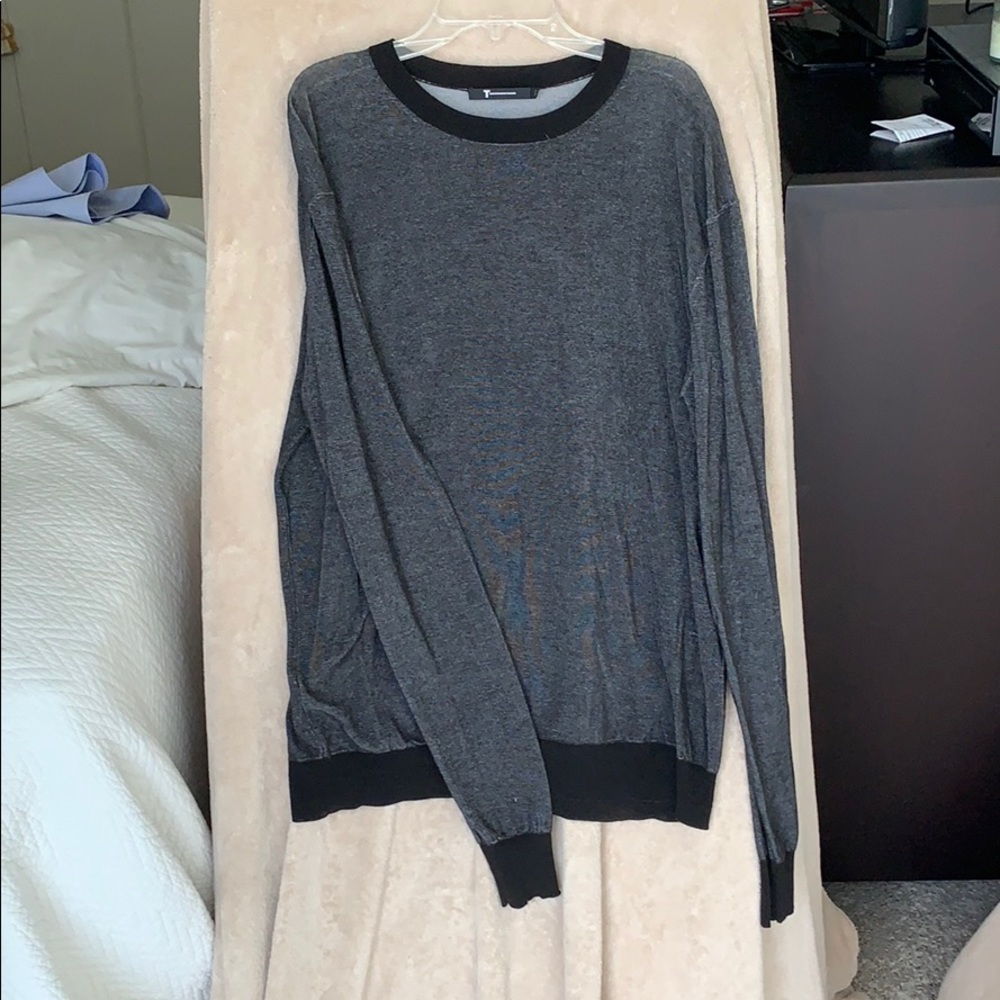 T by Alexander Wang gray/black lightweight sweater